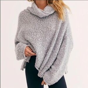 Free People Soft Gray Cowl Neck Sweater